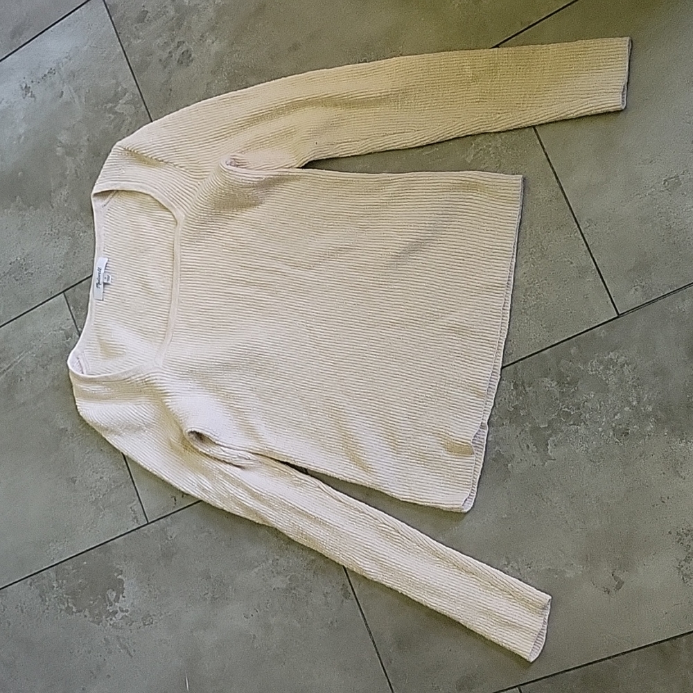 Madewell square neck sweater sz S cream